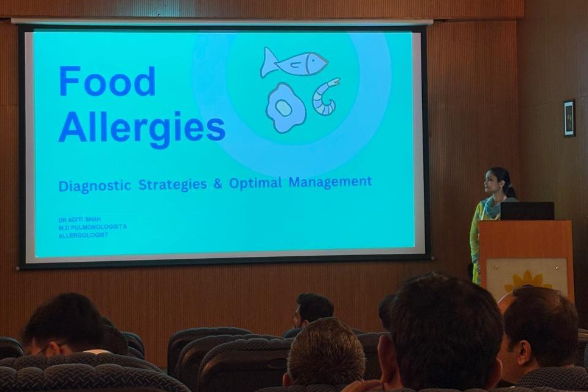 Dr. Aditi Shah, leading Allergy Specialist from Mumbai was invited to deliver a talk on Food allergies in International Conference held in Pune,India.